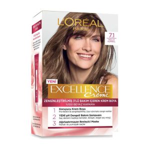 کیت رنگ مو لورآل مدل Excellence شماره ۷.۱ رنگ بلوطی