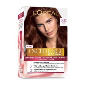 کیت رنگ مو لورآل مدل Excellence شماره 5.32 رنگ قهوه ای روشن
