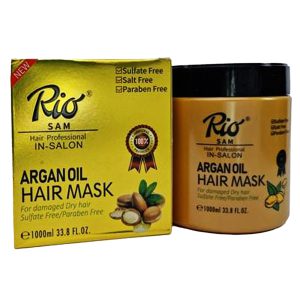 ماسک مو بدون سولفات ریو حاوی روغن آرگان حجم ۱۰۰۰میلی لیتر